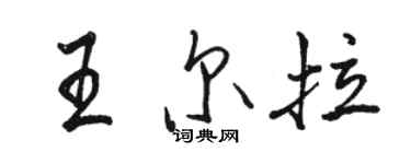 駱恆光王爾拉行書個性簽名怎么寫