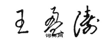 駱恆光王盈濤草書個性簽名怎么寫