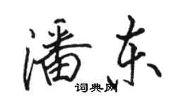 駱恆光潘東行書個性簽名怎么寫
