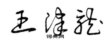 曾慶福王津龍草書個性簽名怎么寫