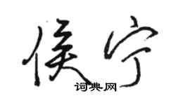 駱恆光侯寧行書個性簽名怎么寫