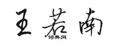 駱恆光王若南行書個性簽名怎么寫