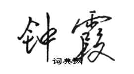 駱恆光鍾霞行書個性簽名怎么寫