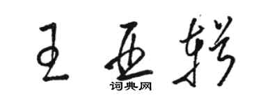 駱恆光王亞輯草書個性簽名怎么寫