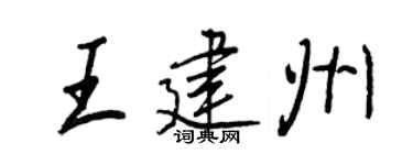 王正良王建州行書個性簽名怎么寫