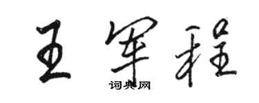 駱恆光王軍程行書個性簽名怎么寫