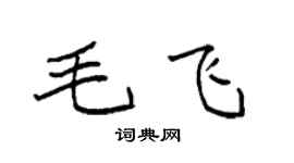 袁強毛飛楷書個性簽名怎么寫