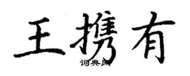 丁謙王攜有楷書個性簽名怎么寫