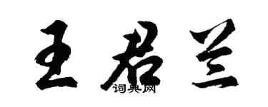 胡問遂王君蘭行書個性簽名怎么寫