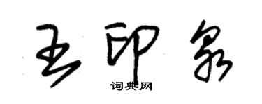 朱錫榮王印泉草書個性簽名怎么寫