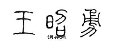 陳聲遠王昭勇篆書個性簽名怎么寫