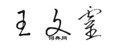 駱恆光王文靈草書個性簽名怎么寫