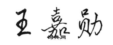 駱恆光王嘉勛行書個性簽名怎么寫