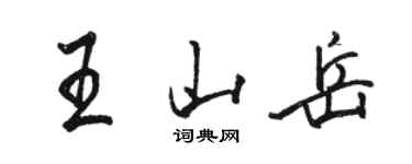 駱恆光王山嶽行書個性簽名怎么寫