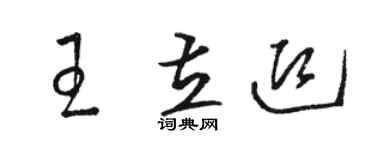 駱恆光王立迎草書個性簽名怎么寫