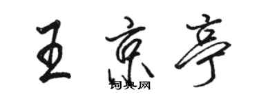 駱恆光王京亭行書個性簽名怎么寫