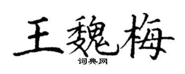 丁謙王魏梅楷書個性簽名怎么寫