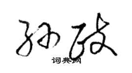 駱恆光孫政草書個性簽名怎么寫