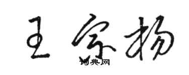 駱恆光王宗楊草書個性簽名怎么寫