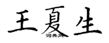 丁謙王夏生楷書個性簽名怎么寫