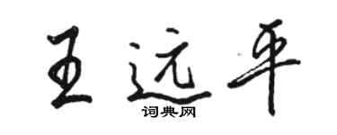 駱恆光王遠平行書個性簽名怎么寫