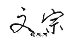 駱恆光文宗行書個性簽名怎么寫