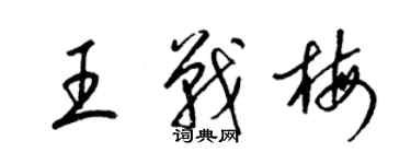 梁錦英王戰梅草書個性簽名怎么寫