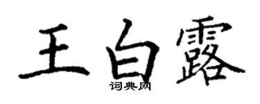 丁謙王白露楷書個性簽名怎么寫