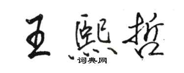 駱恆光王熙哲行書個性簽名怎么寫