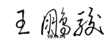 駱恆光王鵬駿草書個性簽名怎么寫