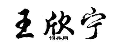 胡問遂王欣寧行書個性簽名怎么寫