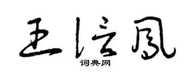 曾慶福王信鳳草書個性簽名怎么寫