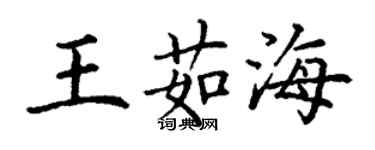 丁謙王茹海楷書個性簽名怎么寫