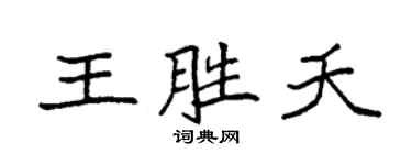 袁強王勝夭楷書個性簽名怎么寫