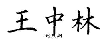 丁謙王中林楷書個性簽名怎么寫