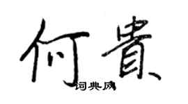 王正良何貴行書個性簽名怎么寫