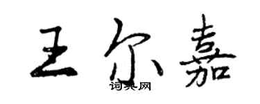 曾慶福王爾嘉行書個性簽名怎么寫