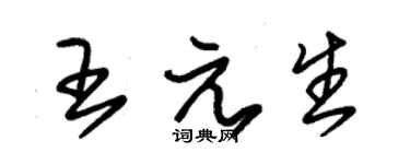 朱錫榮王元生草書個性簽名怎么寫