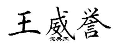 丁謙王威譽楷書個性簽名怎么寫