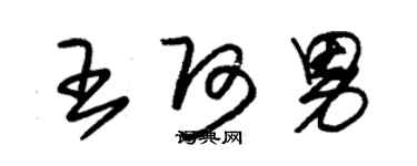 朱錫榮王阿男草書個性簽名怎么寫