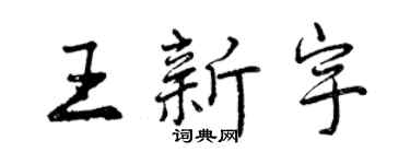 曾慶福王新宇行書個性簽名怎么寫