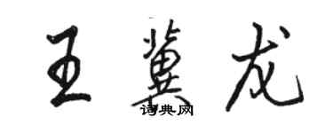 駱恆光王冀龍行書個性簽名怎么寫