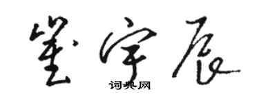 駱恆光崔宇辰草書個性簽名怎么寫