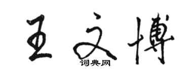 駱恆光王文博行書個性簽名怎么寫