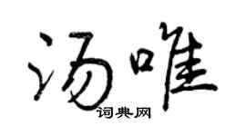 曾慶福湯唯行書個性簽名怎么寫