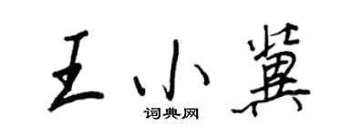 王正良王小冀行書個性簽名怎么寫