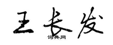 曾慶福王長發行書個性簽名怎么寫