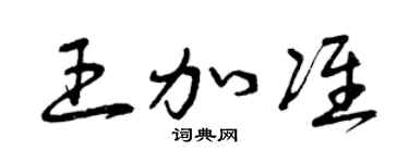 曾慶福王加準草書個性簽名怎么寫