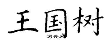 丁謙王國樹楷書個性簽名怎么寫