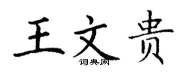 丁謙王文貴楷書個性簽名怎么寫